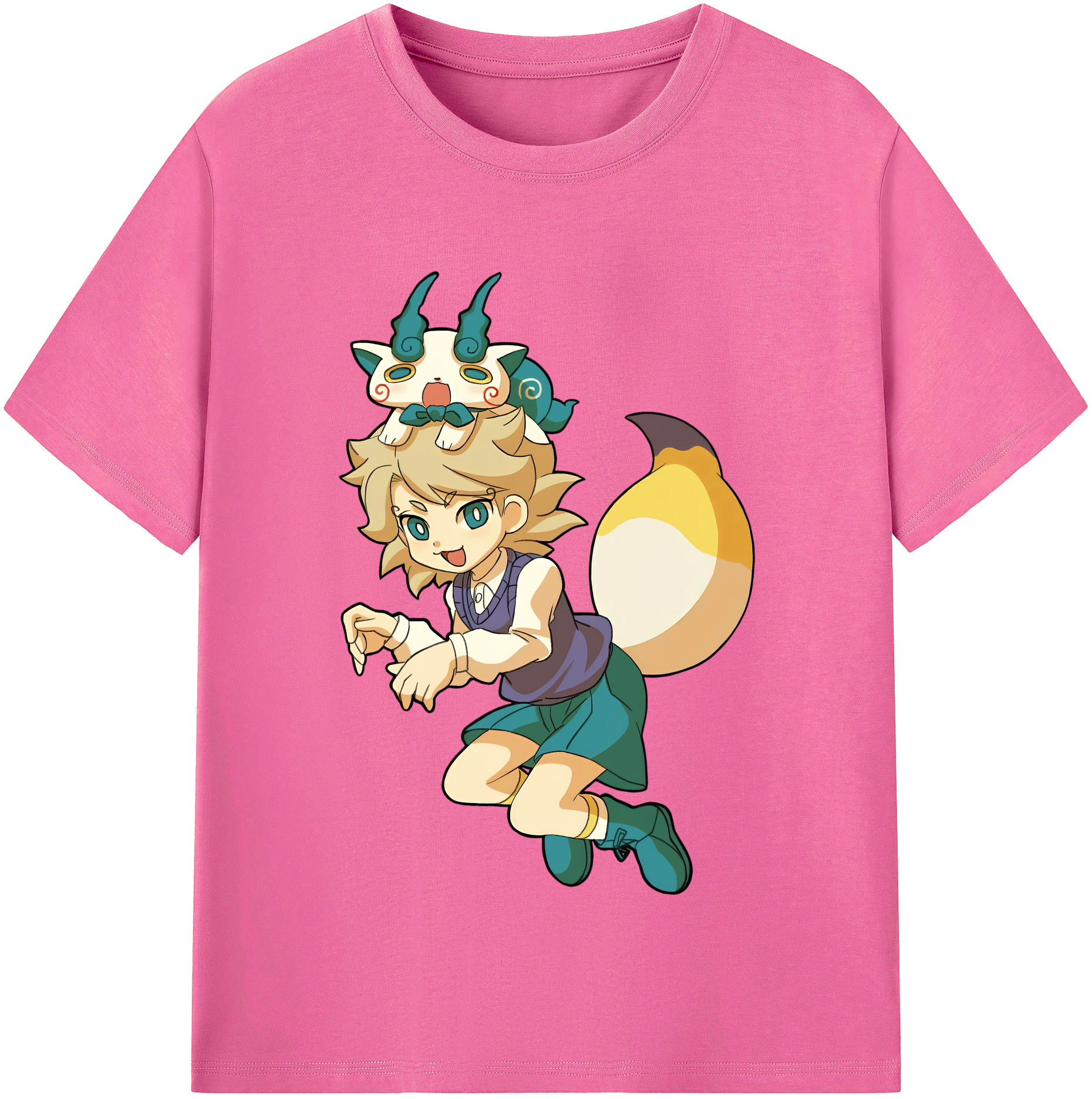 （画像用） 妖怪ウォッチ Yo-kai Watch レディースカジュアルプリントTシャツ（綿100％）